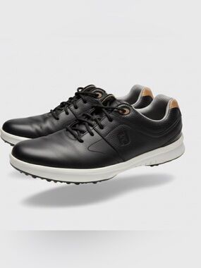 FootJoy Contour Cleated Waterproof Leather Golf Shoes Black Men's 9.5 M